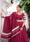 Pink Colour Sakhi Pure Chanderi With Zari Weaving Work Lehenga With Blouse And Dupatta Lnb1664